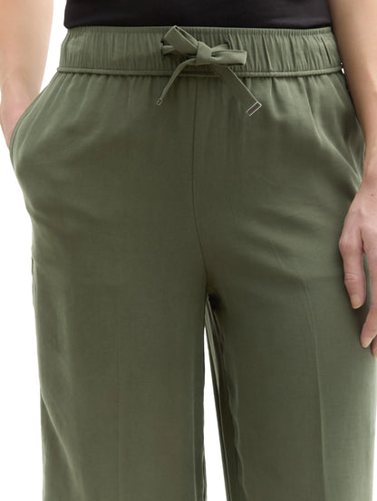 Tom Tailor Deep Forest Green Women High Waist Culotte Trousers SKU: 1045438_10920 Image 03