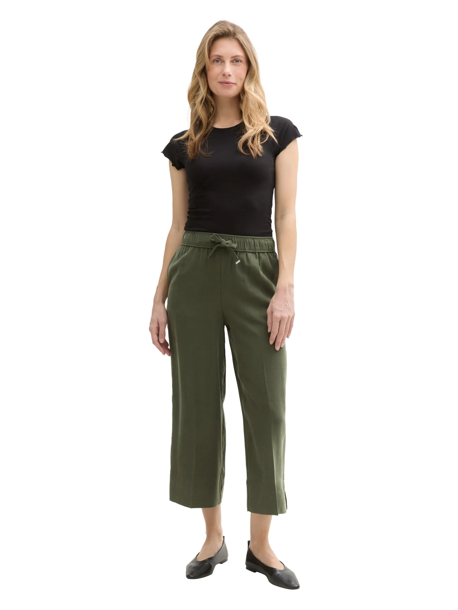 Tom Tailor Deep Forest Green Women High Waist Culotte Trousers SKU: 1045438_10920 Image 04