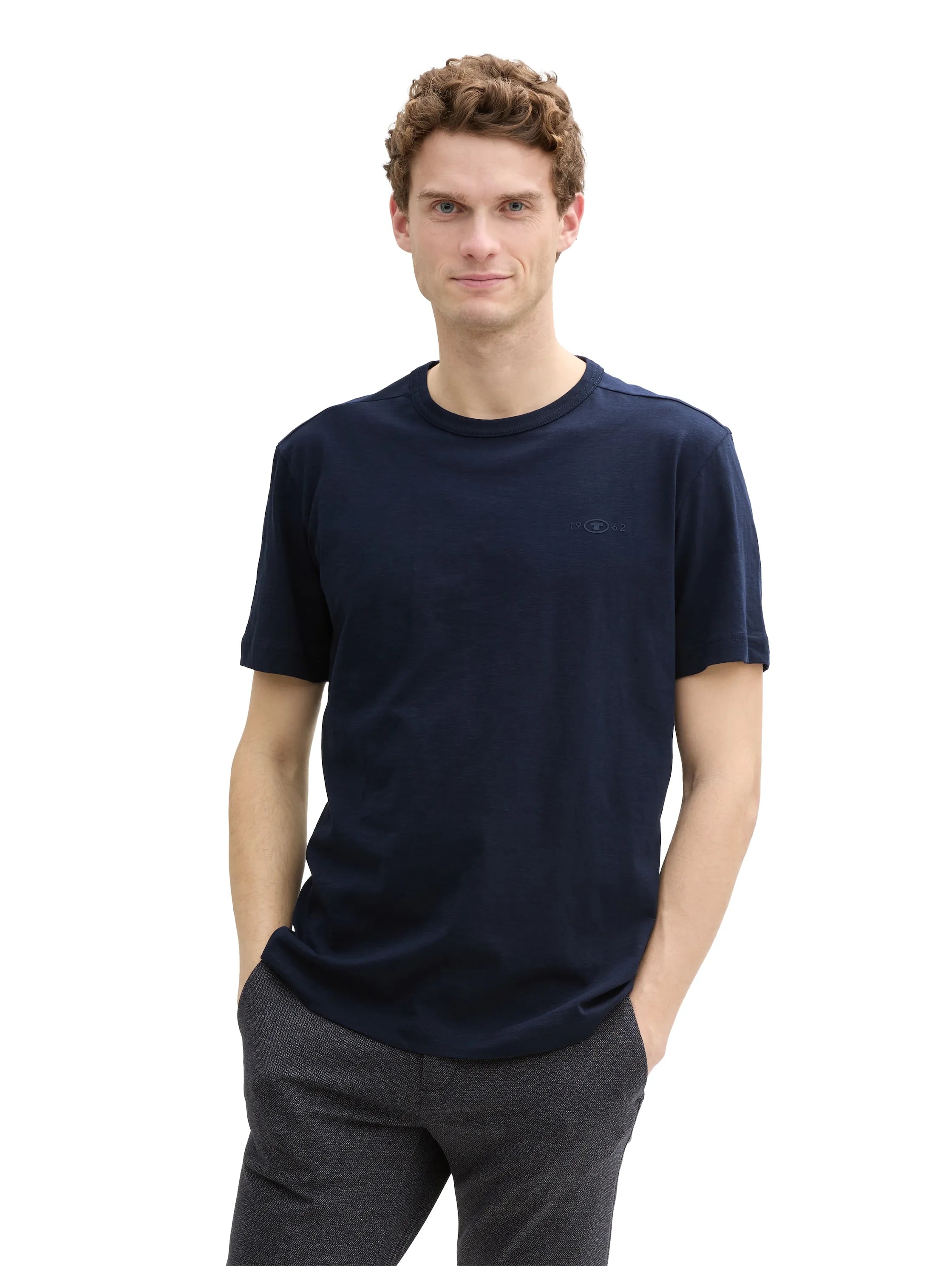 Tom Tailor Sky Captain Blue Men Basic Cotton T-Shirt SKU: 1045627_10668 Image 03