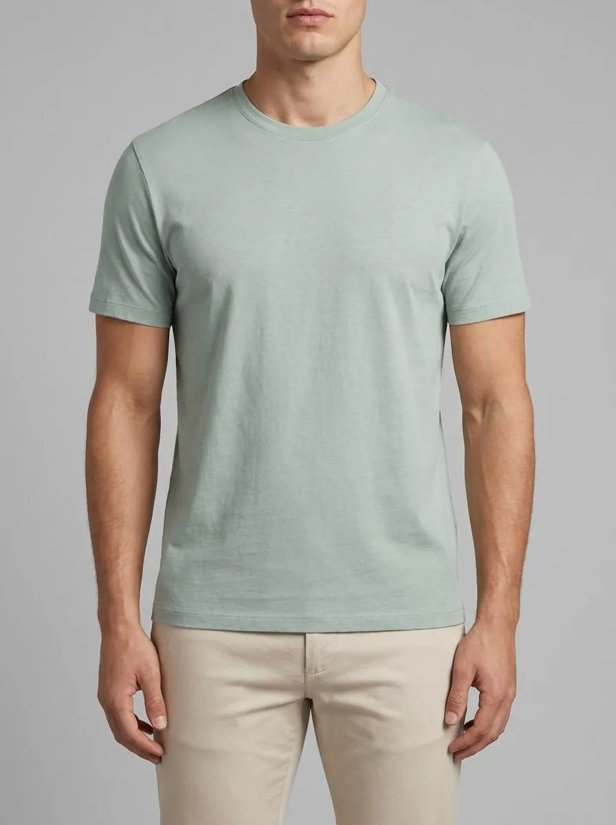 Tom Tailor Grey Mint Men Basic Cotton T-Shirt SKU: 1045627_27475 Image 00