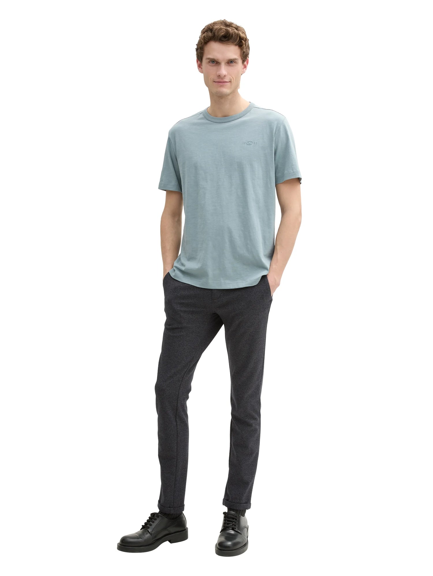 Tom Tailor Grey Mint Men Basic Cotton T-Shirt SKU: 1045627_27475 Image 01