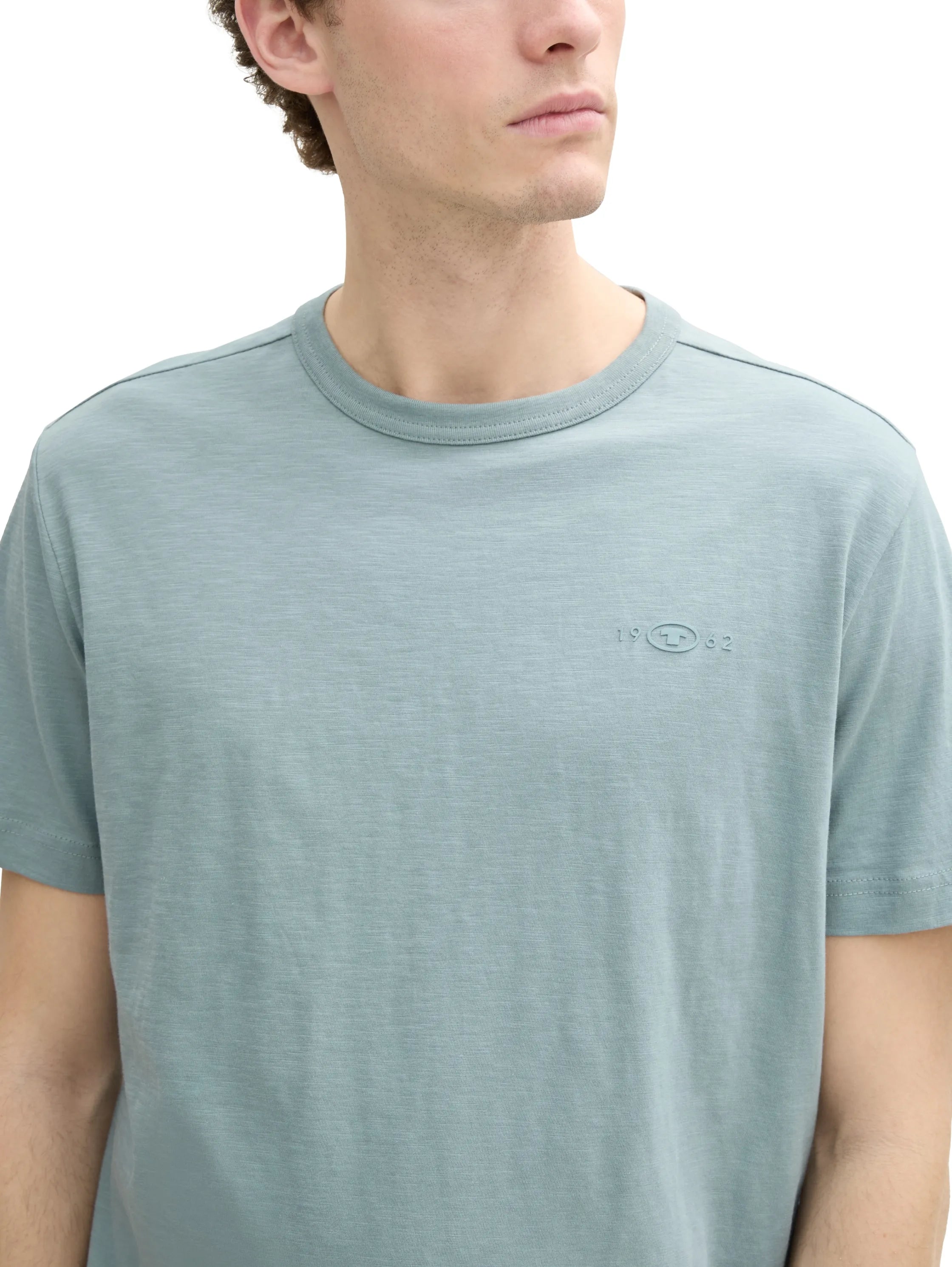Tom Tailor Grey Mint Men Basic Cotton T-Shirt SKU: 1045627_27475 Image 04
