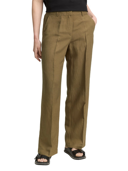 Tom Tailor Nutria Olive Women Ttlea Wide Leg Trousers with Linen Content SKU: 1045768_15664 Image 01