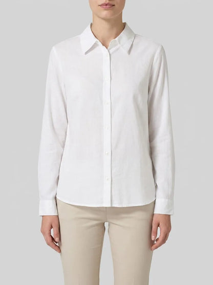 Tom Tailor White Women Shirt Blouse with Linen SKU: 1045770_20000 Image 00