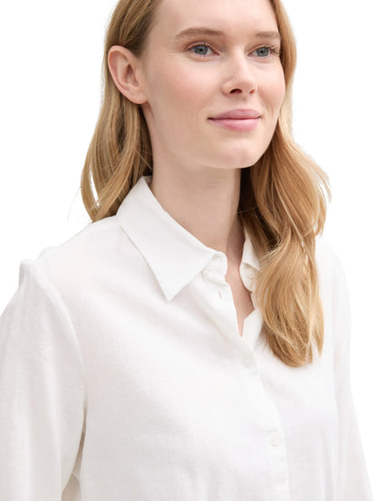 Tom Tailor White Women Shirt Blouse with Linen SKU: 1045770_20000 Image 03