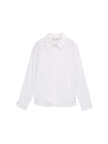 Tom Tailor White Women Shirt Blouse with Linen SKU: 1045770_20000 Image 06