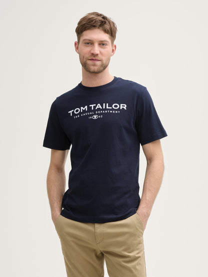 Tom Tailor_Cotton T-Shirt with Logo Print_1045773_10668_01