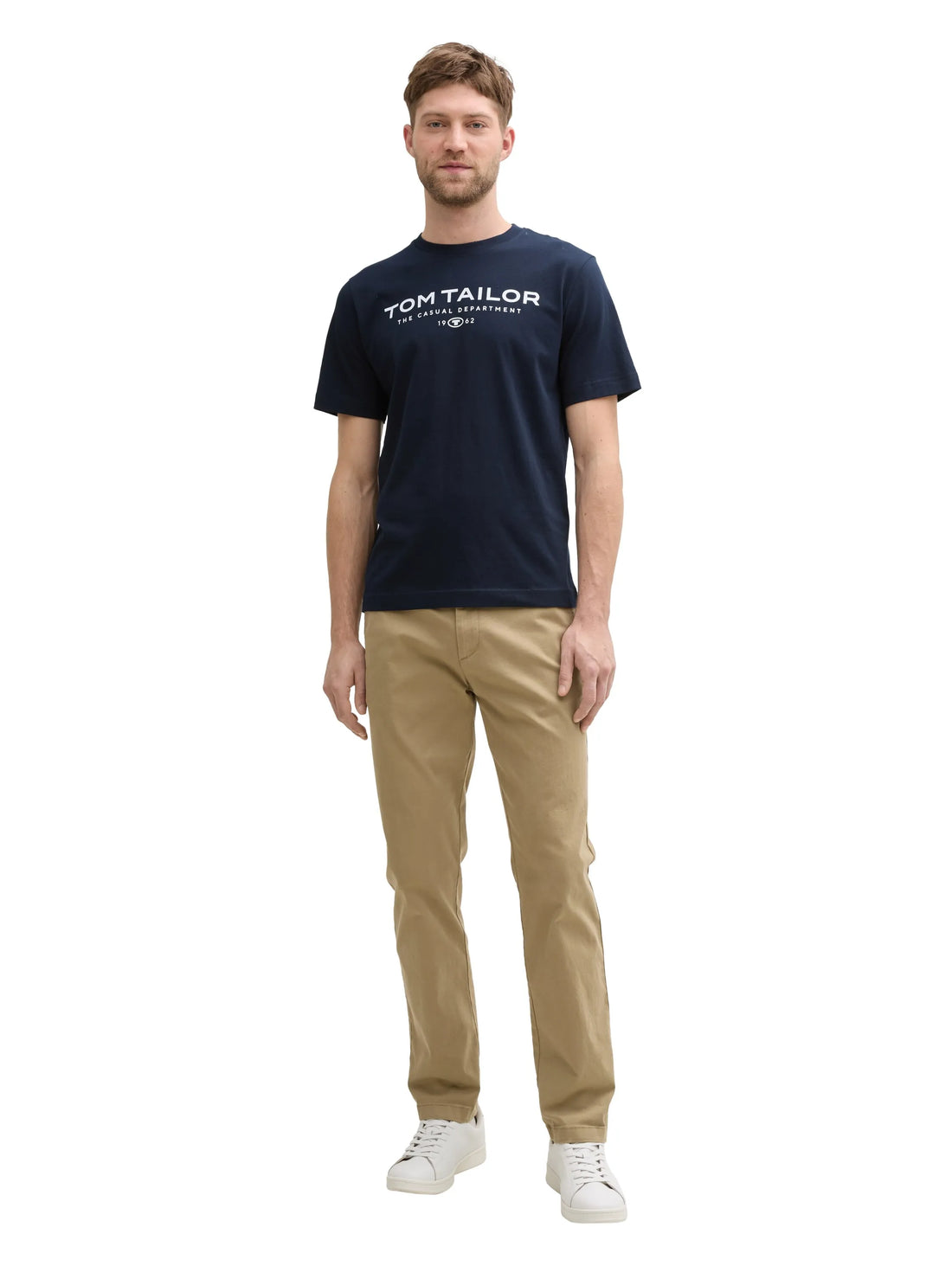 Tom Tailor Sky Captain Blue Men Cotton T-Shirt with Logo Print SKU: 1045773_10668 Image 01
