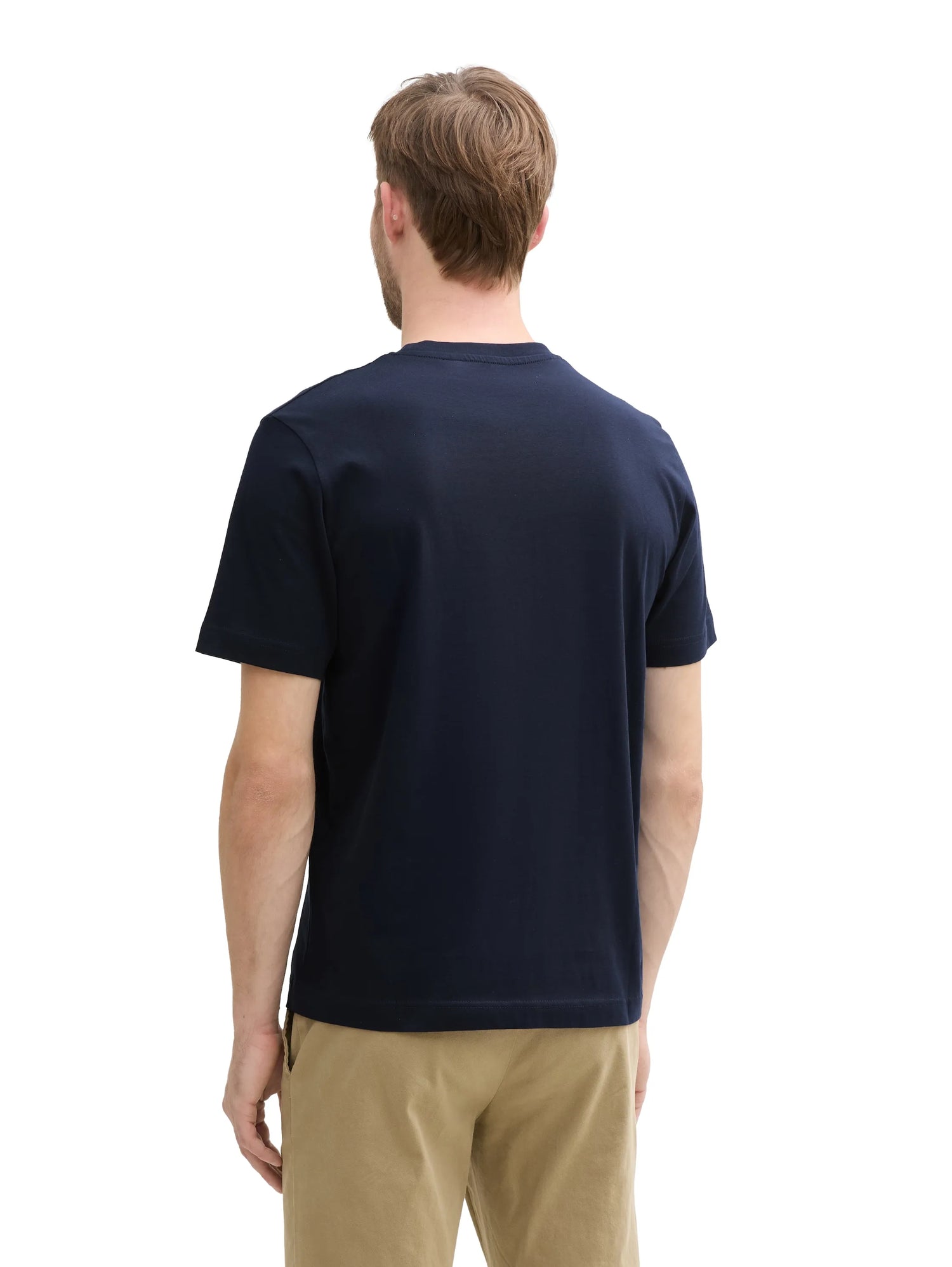 Tom Tailor Sky Captain Blue Men Cotton T-Shirt with Logo Print SKU: 1045773_10668 Image 02