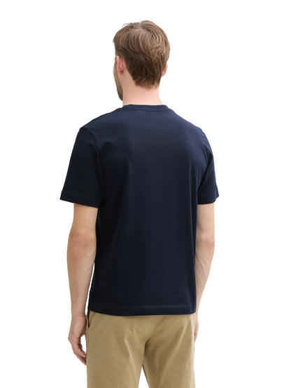 Tom Tailor Sky Captain Blue Men Cotton T-Shirt with Logo Print SKU: 1045773_10668 Image 02