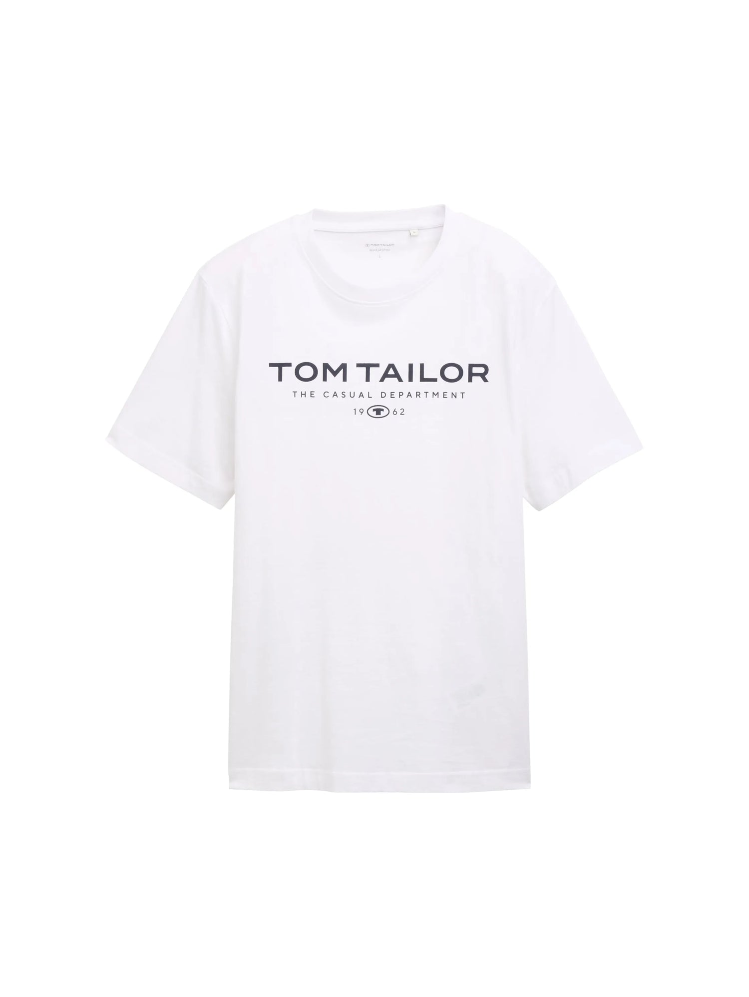 Tom Tailor White Men Cotton T-Shirt with Logo Print SKU: 1045773_20000 Image 06