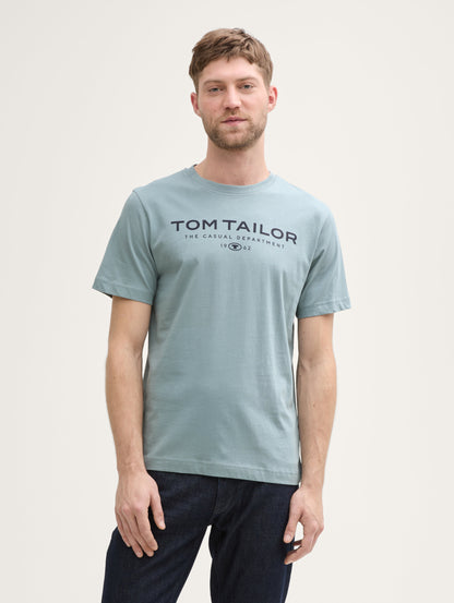 Tom Tailor_Cotton T-Shirt with Logo Print_1045773_27475_01