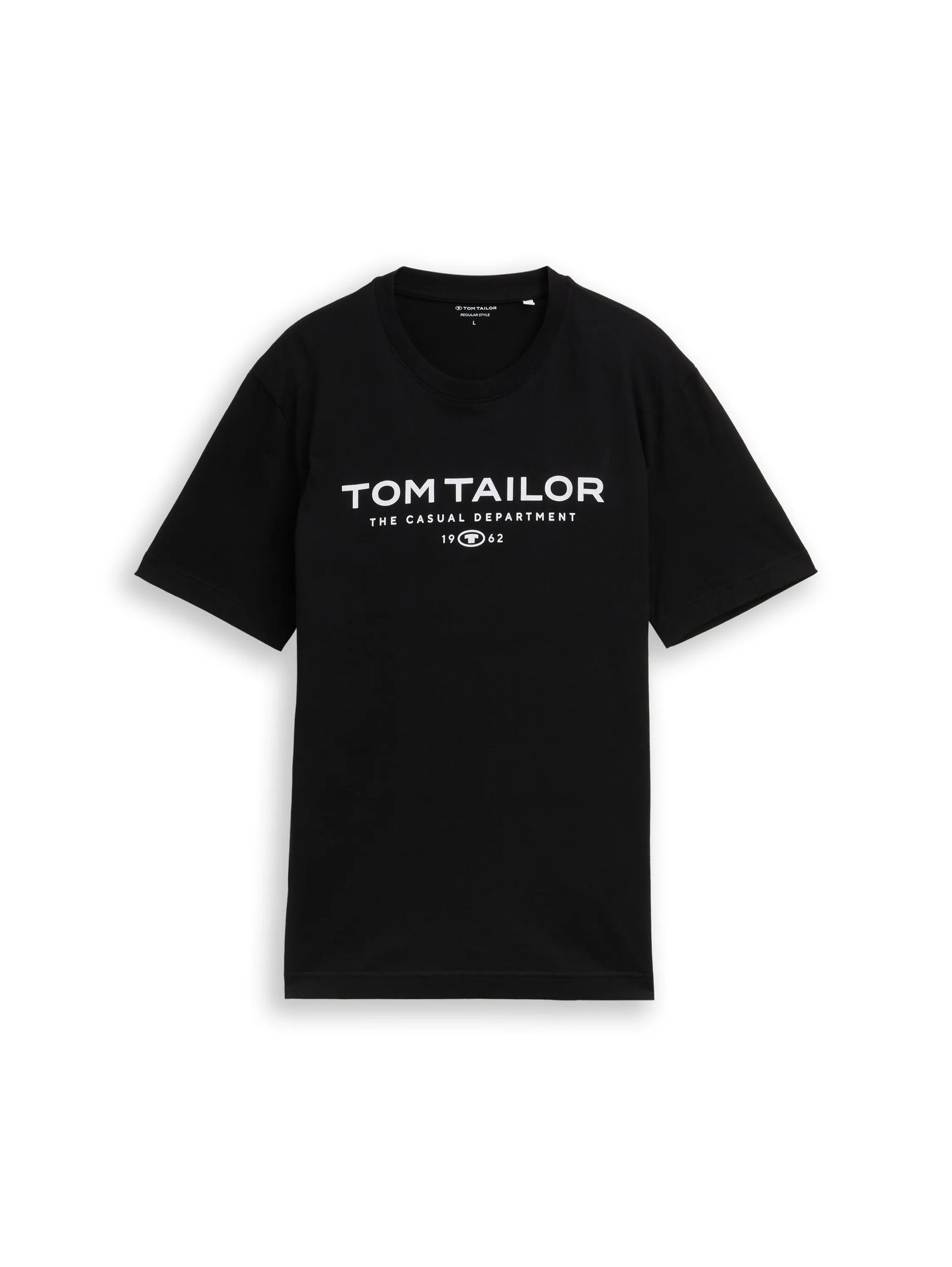 Tom Tailor Black Men Cotton T-Shirt with Logo Print SKU: 1045773_29999 Image 06