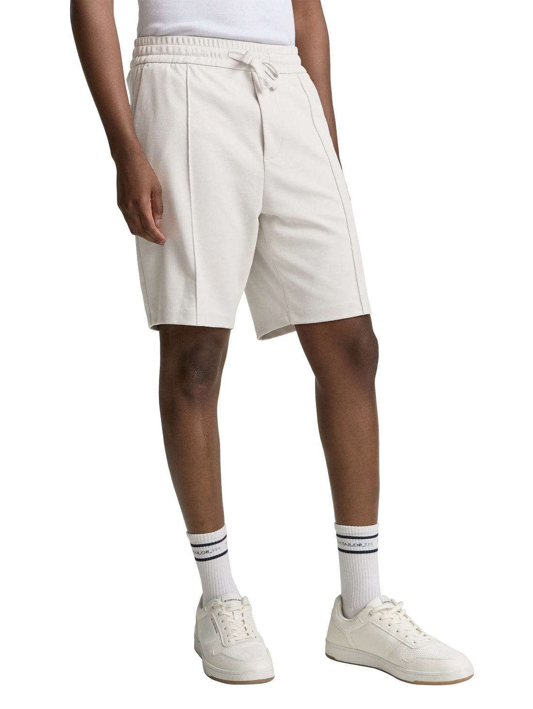 Denim Tom Tailor Chalk Grey Men Loose Fit PiquŽ Sweatshorts with Stretch SKU: 1046152_15277 Image 01