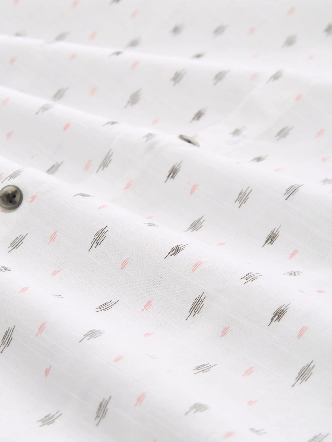 Denim Tom Tailor White Rose Grey Lines Print Men Fitted Short Sleeve Shirt SKU: 1046161_38028 Image 02