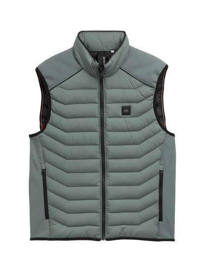 Tom Tailor Washed Jasper Green Men Hybrid Quilted Waistcoat SKU: 1046222_21951 Image 06
