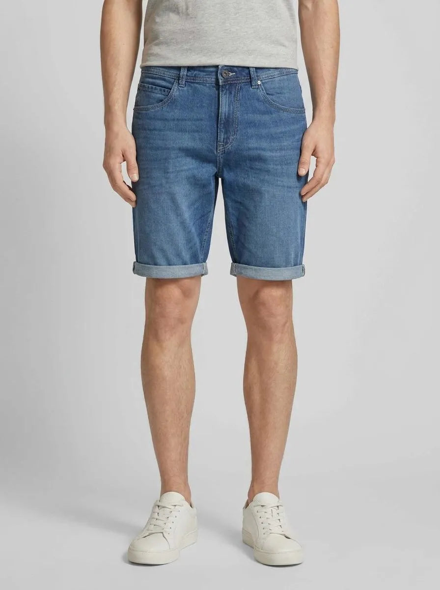 Tom Tailor Mid Stone Bright Blue Denim Men Ttjosh Regular Fit Shorts SKU: 1046255_10152 Image 00