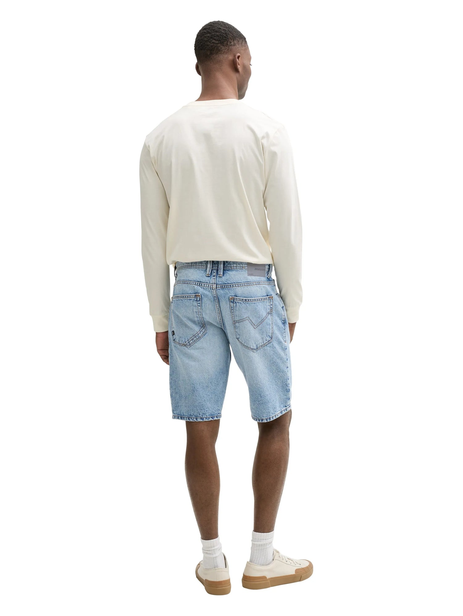 Denim Tom Tailor Destroyed Light Stone Blue Denim Men Ttpiers Slim Destroyed Jeans Shorts SKU: 1046278_10122 Image 02