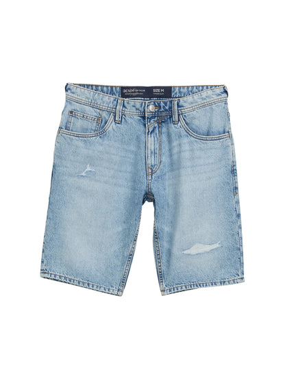 Denim Tom Tailor Destroyed Light Stone Blue Denim Men Ttpiers Slim Destroyed Jeans Shorts SKU: 1046278_10122 Image 06