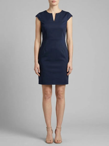 Tom Tailor Sky Captain Blue Women Sheath Dress with Slit SKU: 1046485_10668 Image 00