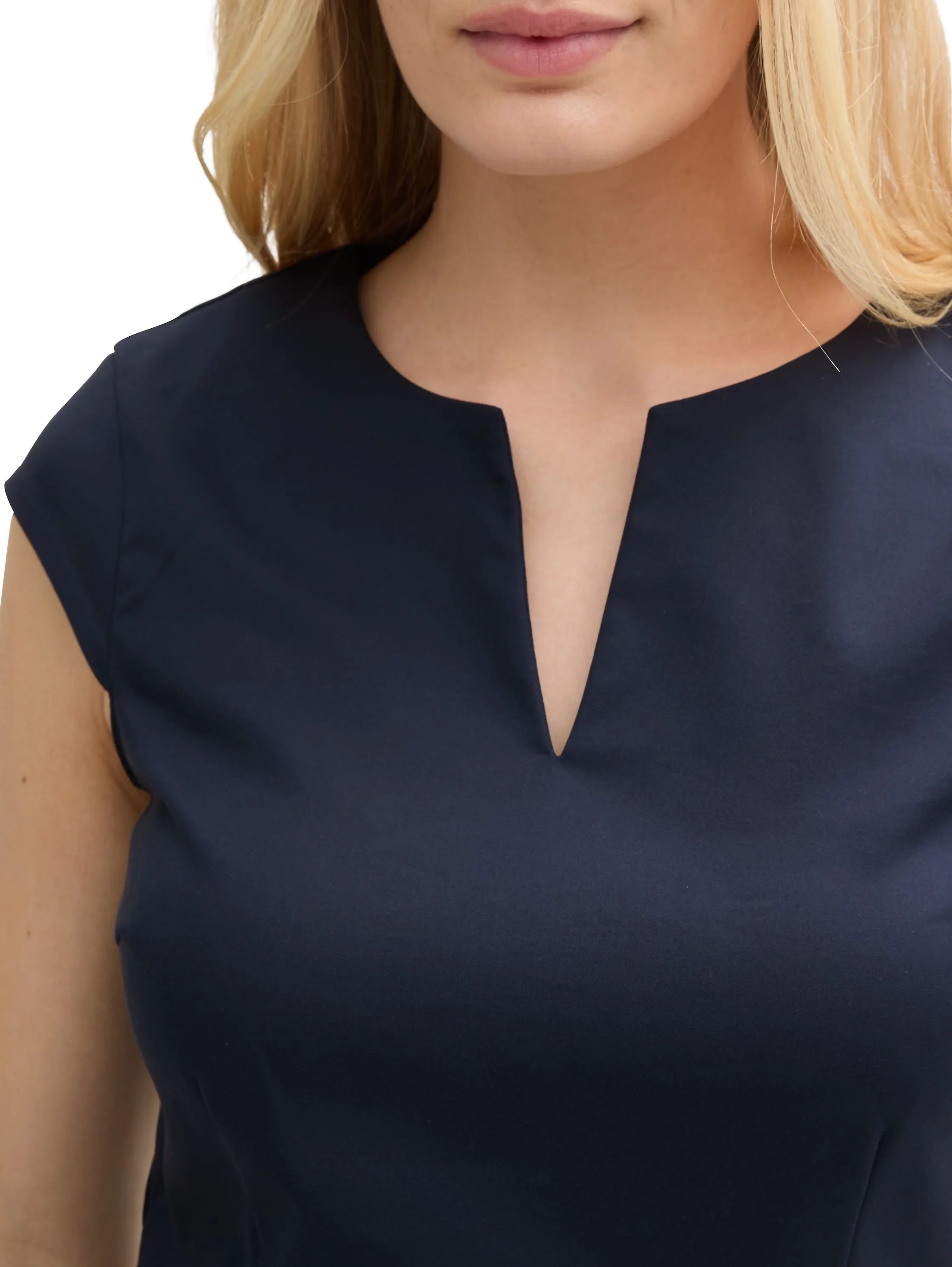 Tom Tailor Sky Captain Blue Women Sheath Dress with Slit SKU: 1046485_10668 Image 03