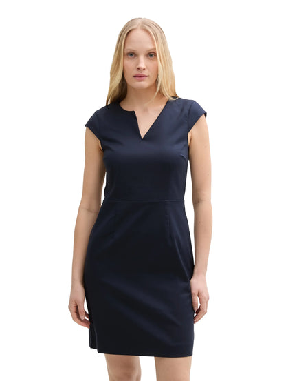 Tom Tailor Sky Captain Blue Women Sheath Dress with Slit SKU: 1046485_10668 Image 04