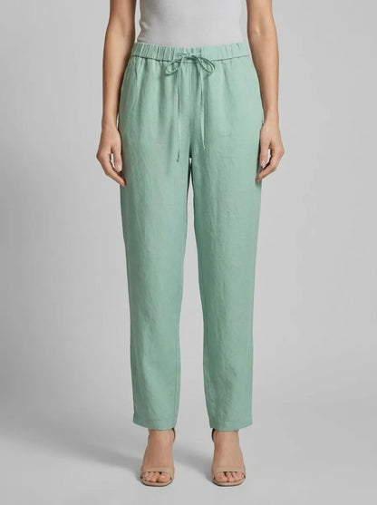 Tom Tailor Faded Green Women Loose Slim Trousers with Linen Content SKU: 1046498_13010 Image 00