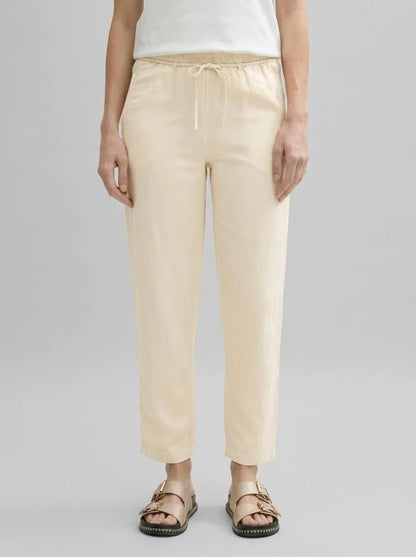 Tom Tailor Champagne Women Loose Slim Trousers with Linen Content SKU: 1046498_37762 Image 00