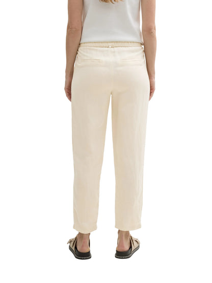 Tom Tailor Champagne Women Loose Slim Trousers with Linen Content SKU: 1046498_37762 Image 02