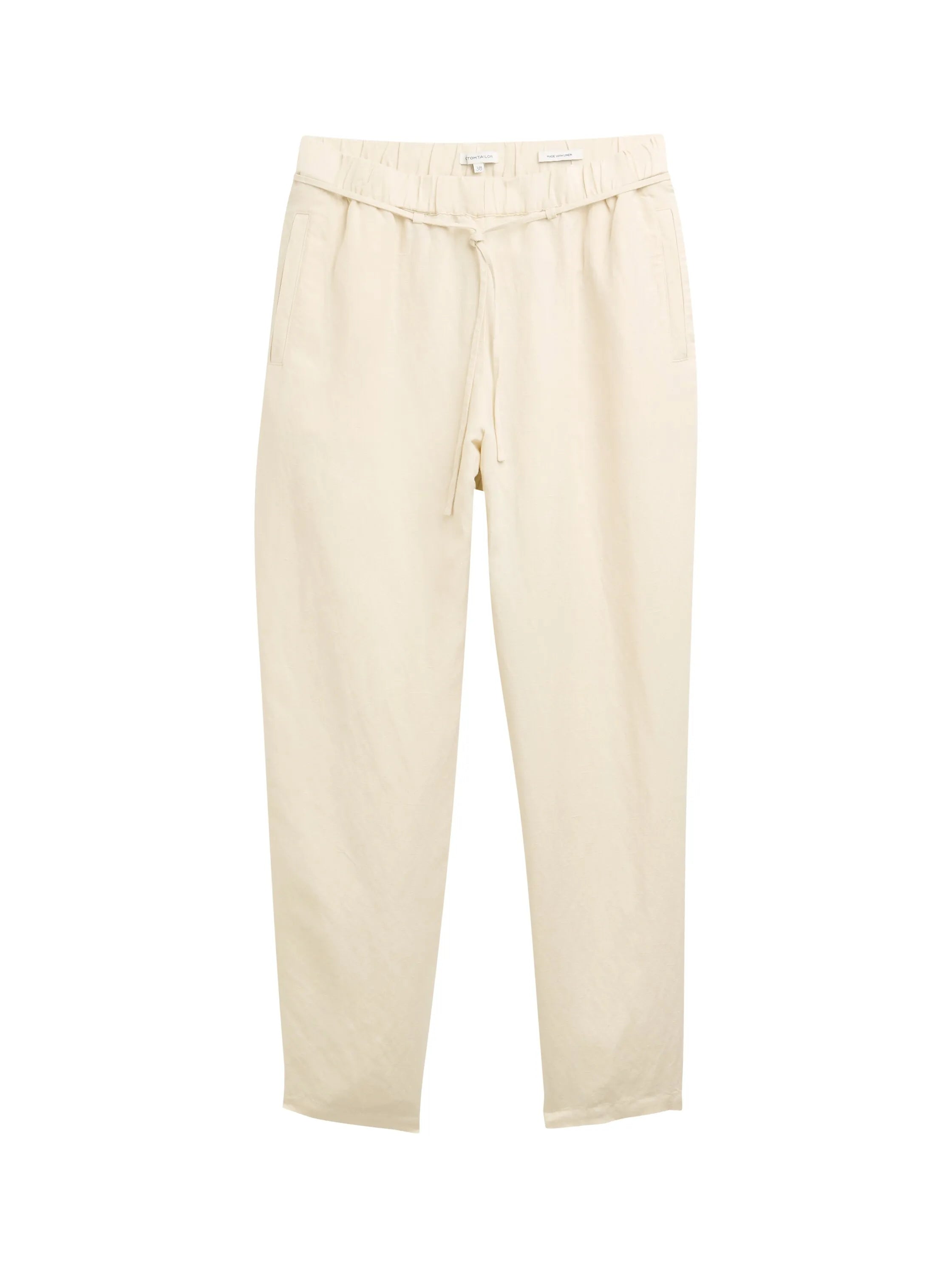 Tom Tailor Champagne Women Loose Slim Trousers with Linen Content SKU: 1046498_37762 Image 06