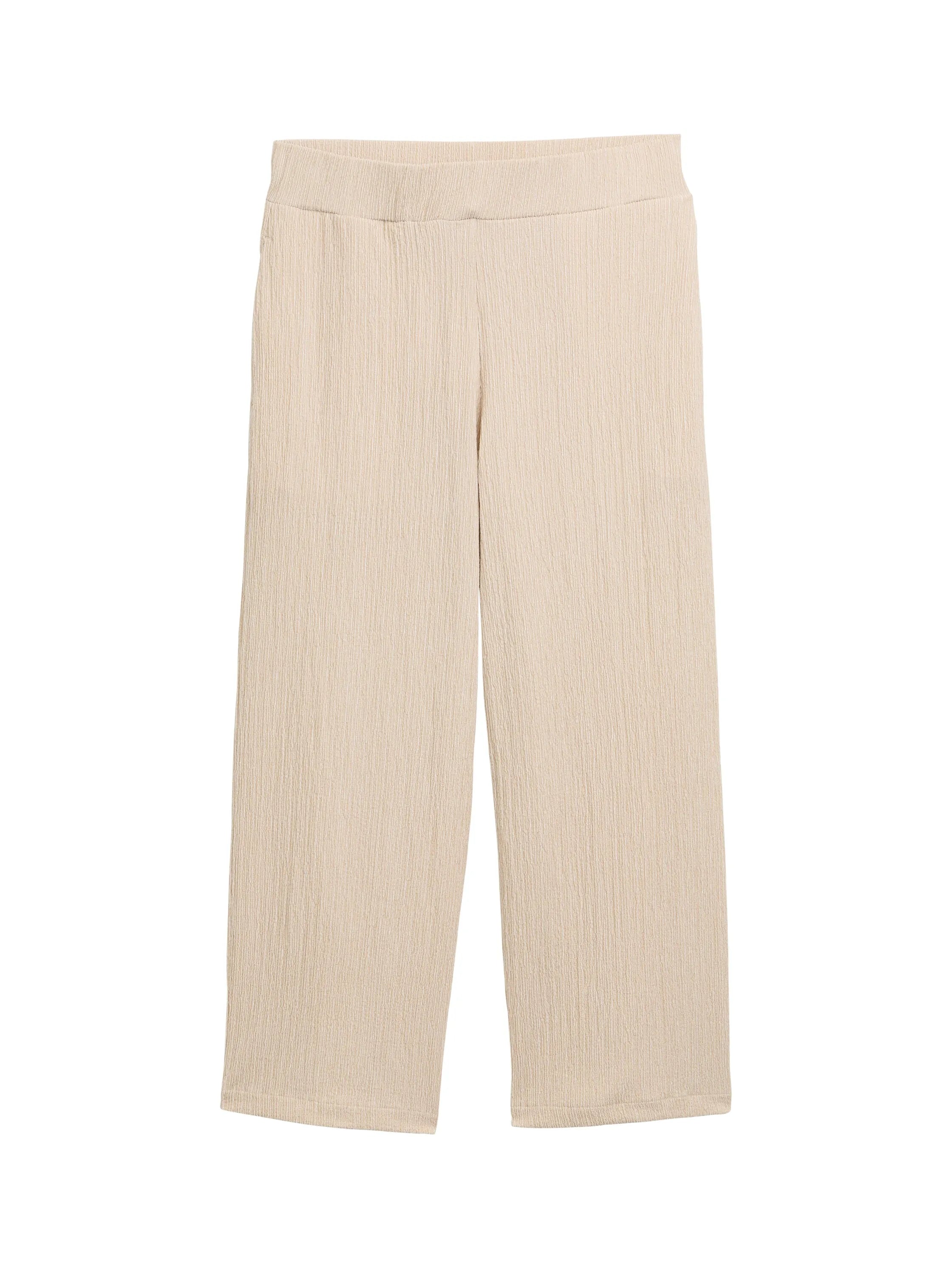 Tom Tailor Champagne Structure Women Crinkle Culotte Trousers SKU: 1046509_38002 Image 06