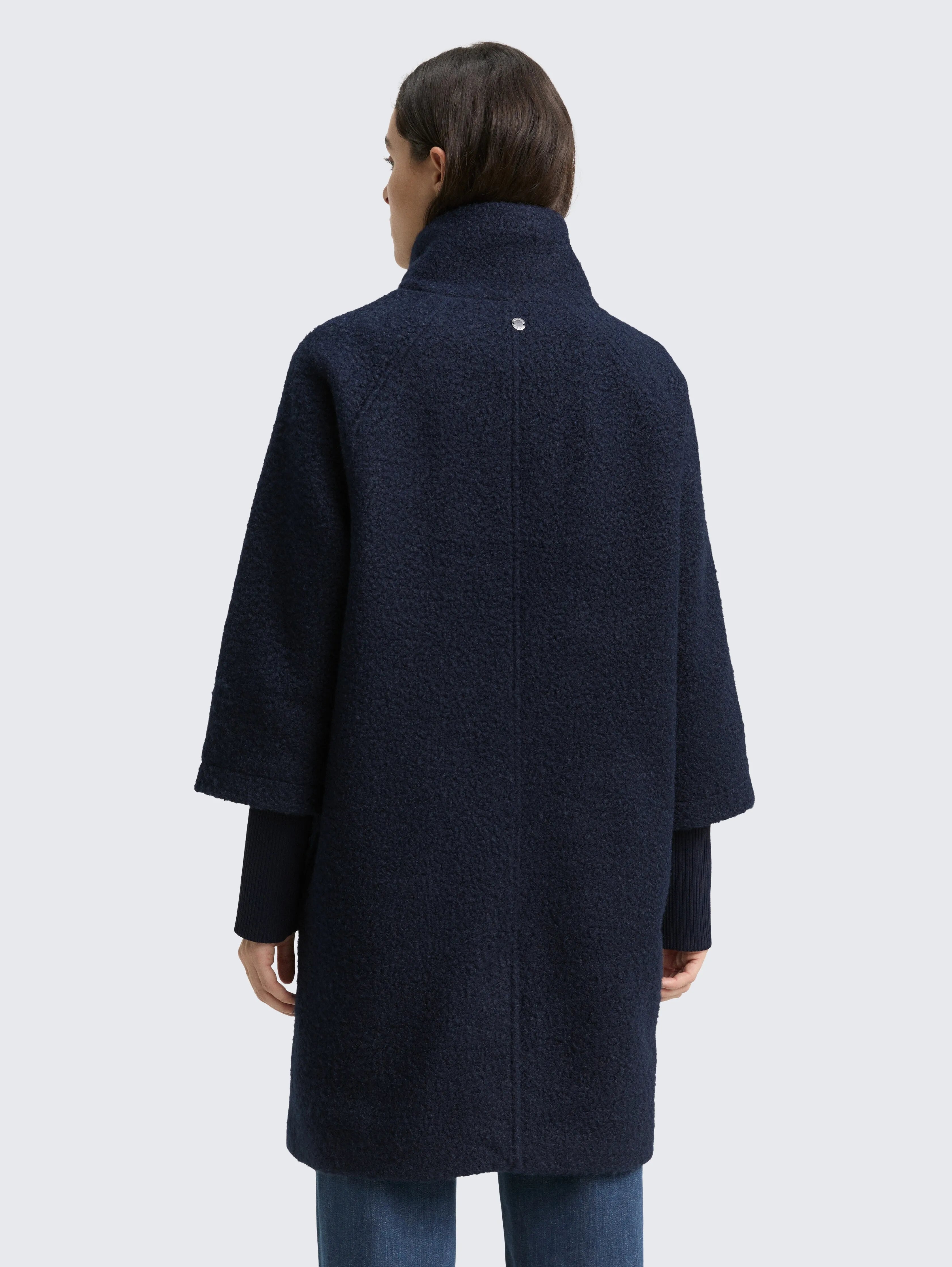 Tom Tailor_Black_BouclŽ Coat with Stand-Up Collar_1046604_10668_03