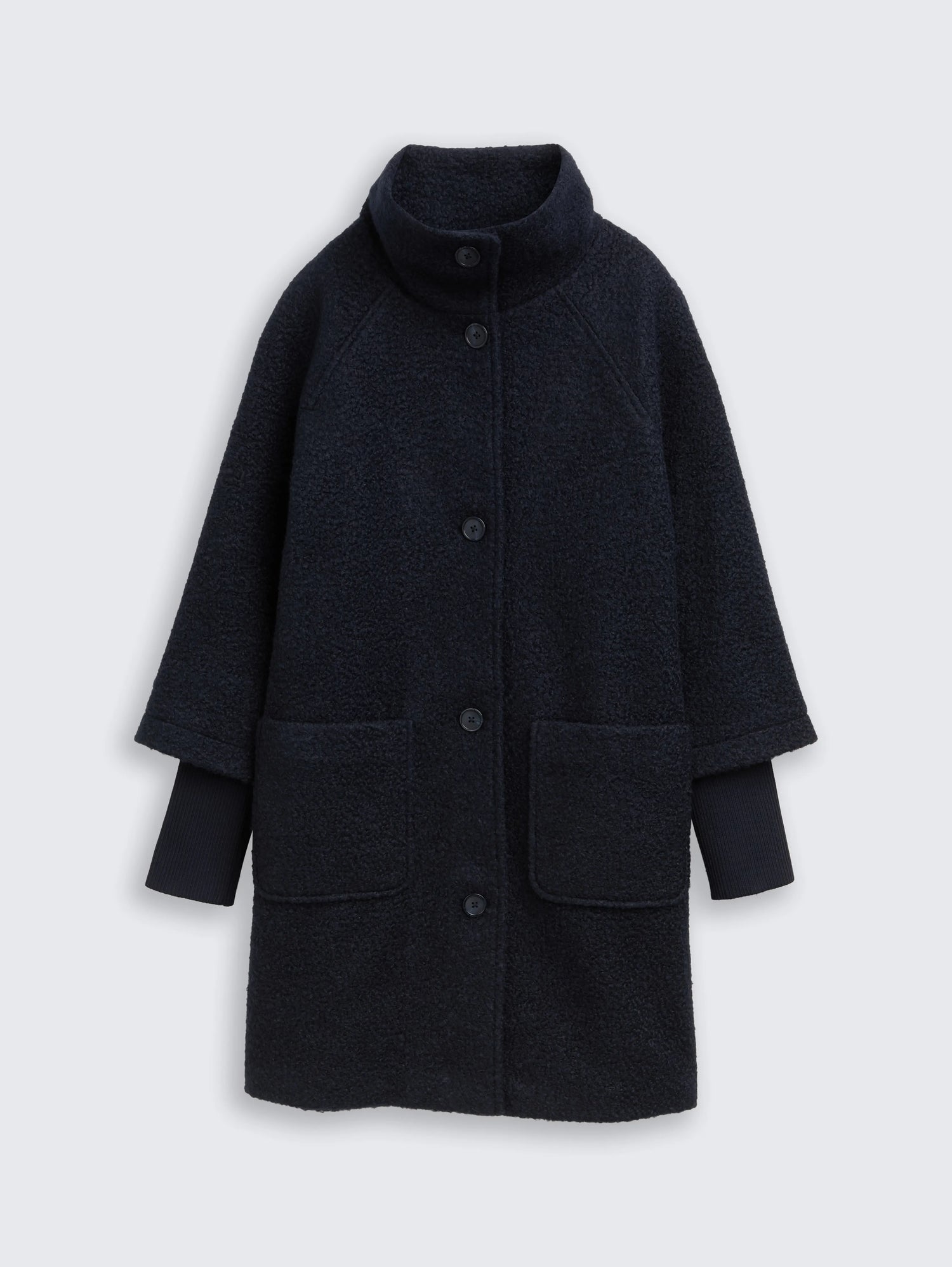 Tom Tailor_Black_BouclŽ Coat with Stand-Up Collar_1046604_10668_04