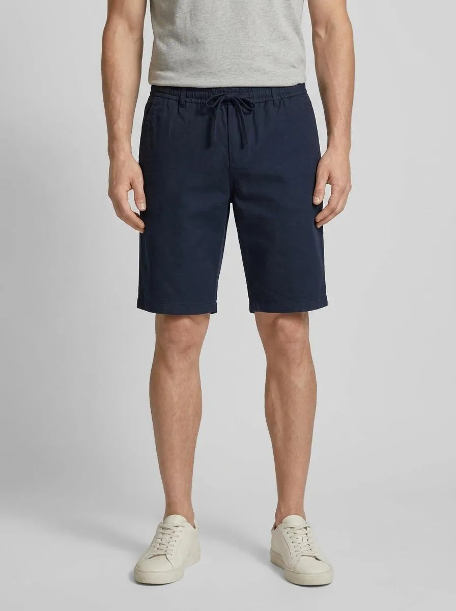 Tom Tailor Sky Captain Blue Men Regular Fit Shorts with Linen Content SKU: 1046813_10668 Image 00
