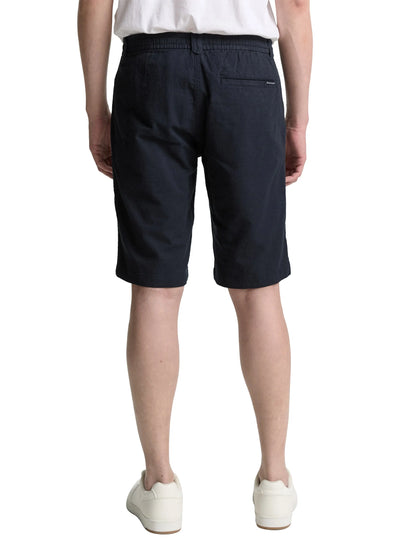 Tom Tailor Sky Captain Blue Men Regular Fit Shorts with Linen Content SKU: 1046813_10668 Image 02