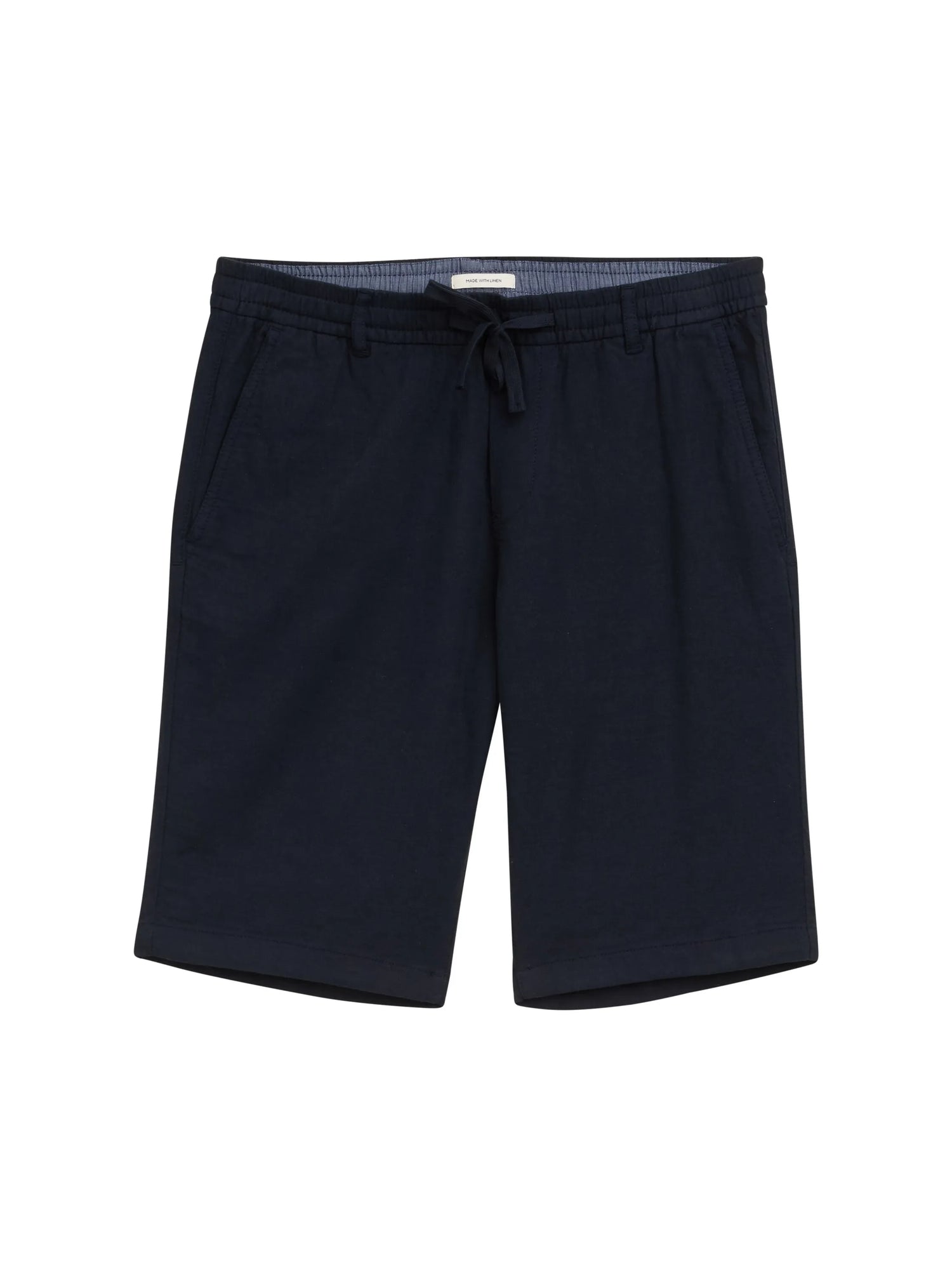 Tom Tailor Sky Captain Blue Men Regular Fit Shorts with Linen Content SKU: 1046813_10668 Image 06