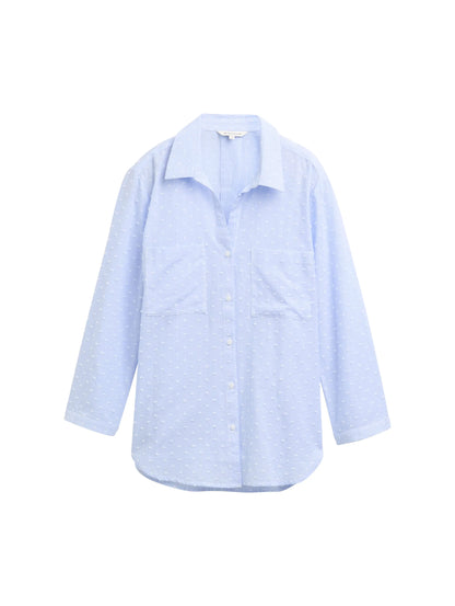 Tom Tailor Blue White Dobby Stripe Women Regular Fit Blouse with Striped Pattern SKU: 1047178_38208 Image 06