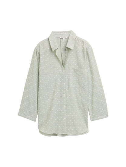 Tom Tailor Green White Dobby Stipe Women Regular Fit Blouse with Striped Pattern SKU: 1047178_38781 Image 06