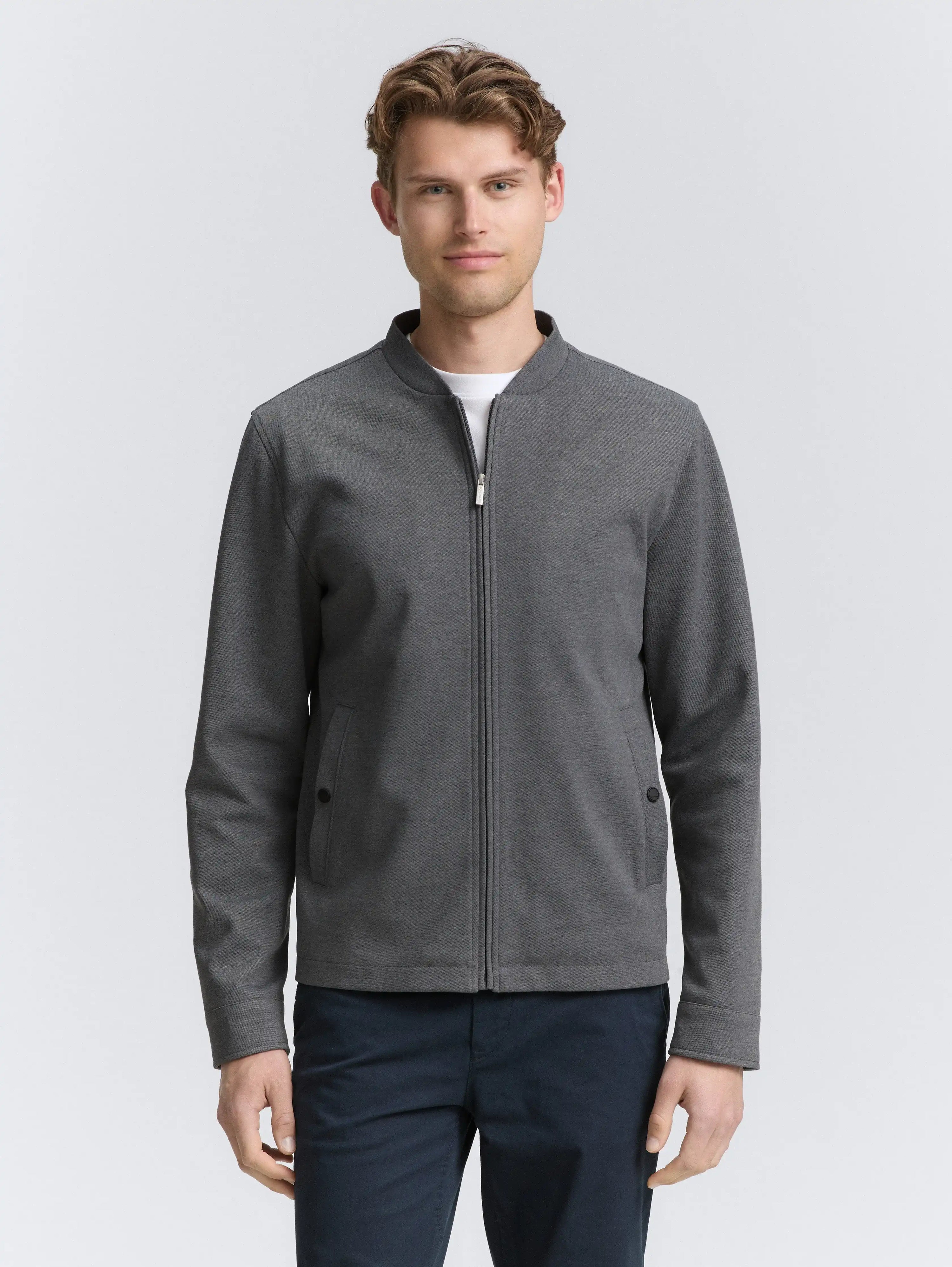 Tom Tailor_0_PiquŽ Blouson Jacket with Bomber Collar_1047274_38807_02