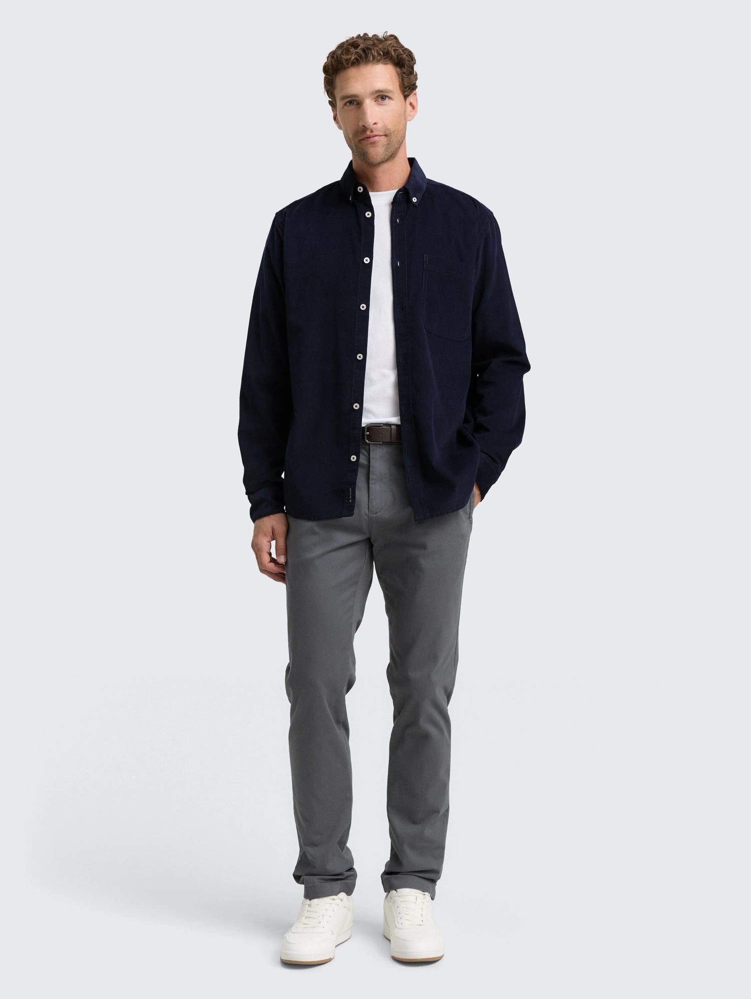 Tom Tailor_0_Regular Fit Corduroy Shirt with Breast Pocket_1047341_10668_01