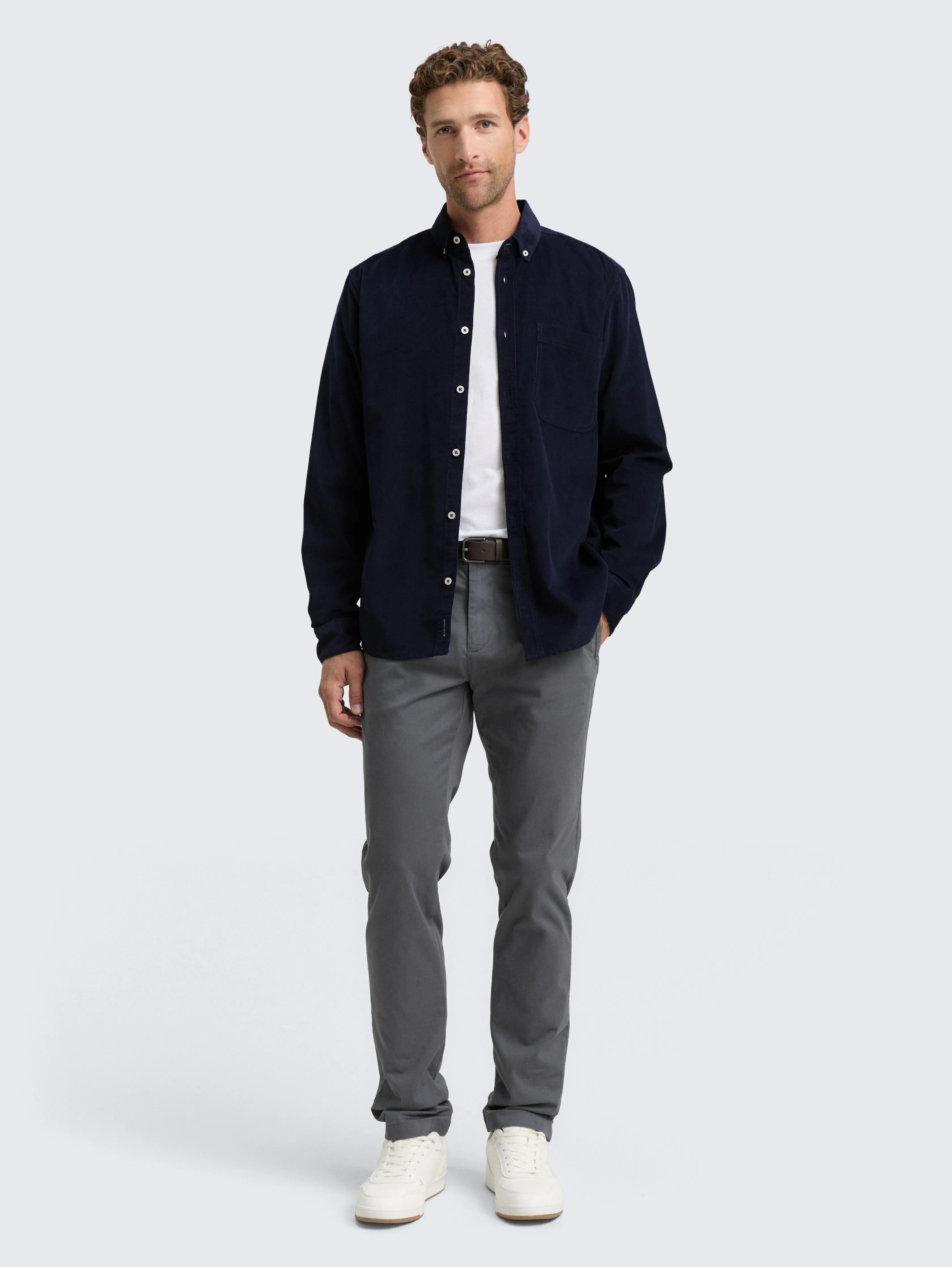 Tom Tailor_0_Regular Fit Corduroy Shirt with Breast Pocket_1047341_10668_01