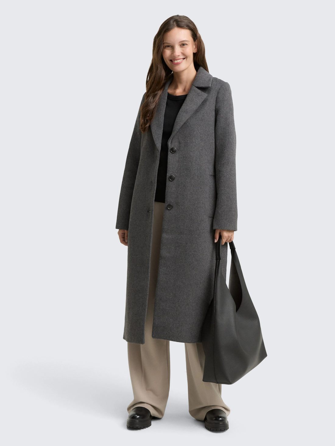 Tom Tailor_Black_Wool Coat with Belt_1047524_38422_01