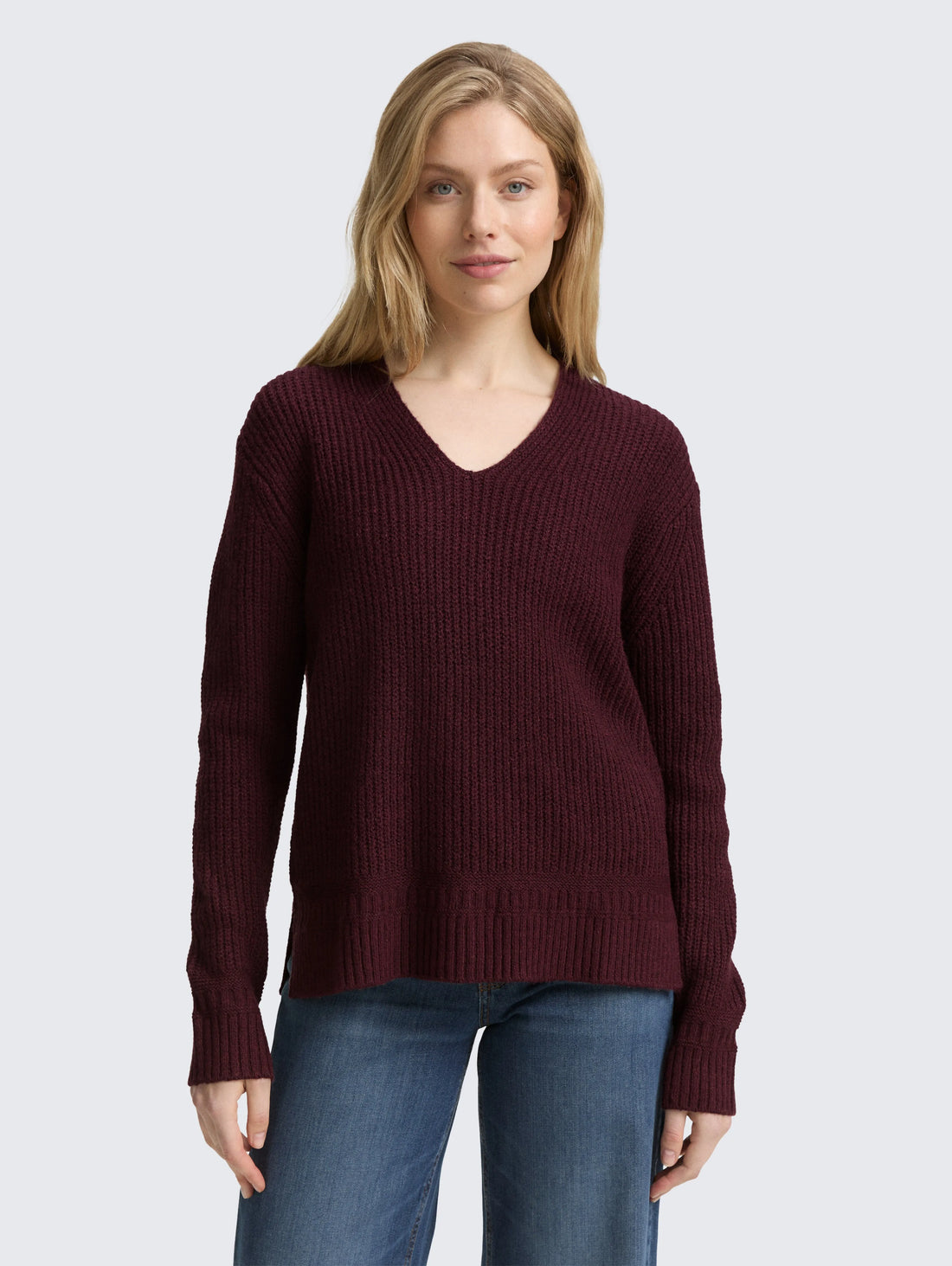 Tom Tailor_0_Knitted Jumper with V-Neck_1047674_10525_02