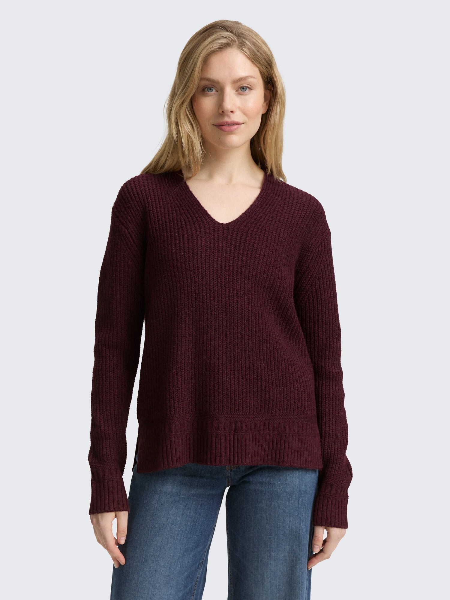 Tom Tailor_0_Knitted Jumper with V-Neck_1047674_10525_02