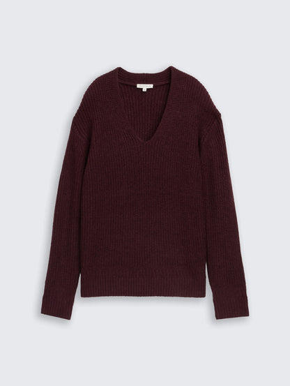 Tom Tailor_0_Knitted Jumper with V-Neck_1047674_10525_04