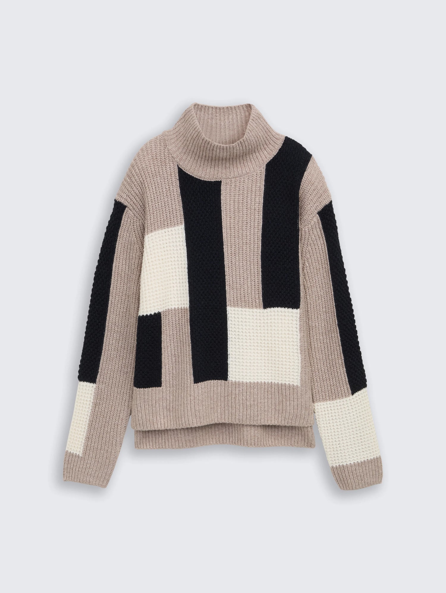 Tom Tailor_0_Loose Fit Knitted Jumper with Colour Blocking_1047706_38717_01