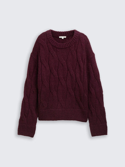 Tom Tailor_0_Loose Fit Knitted Jumper with Cable Pattern_1047709_10525_01