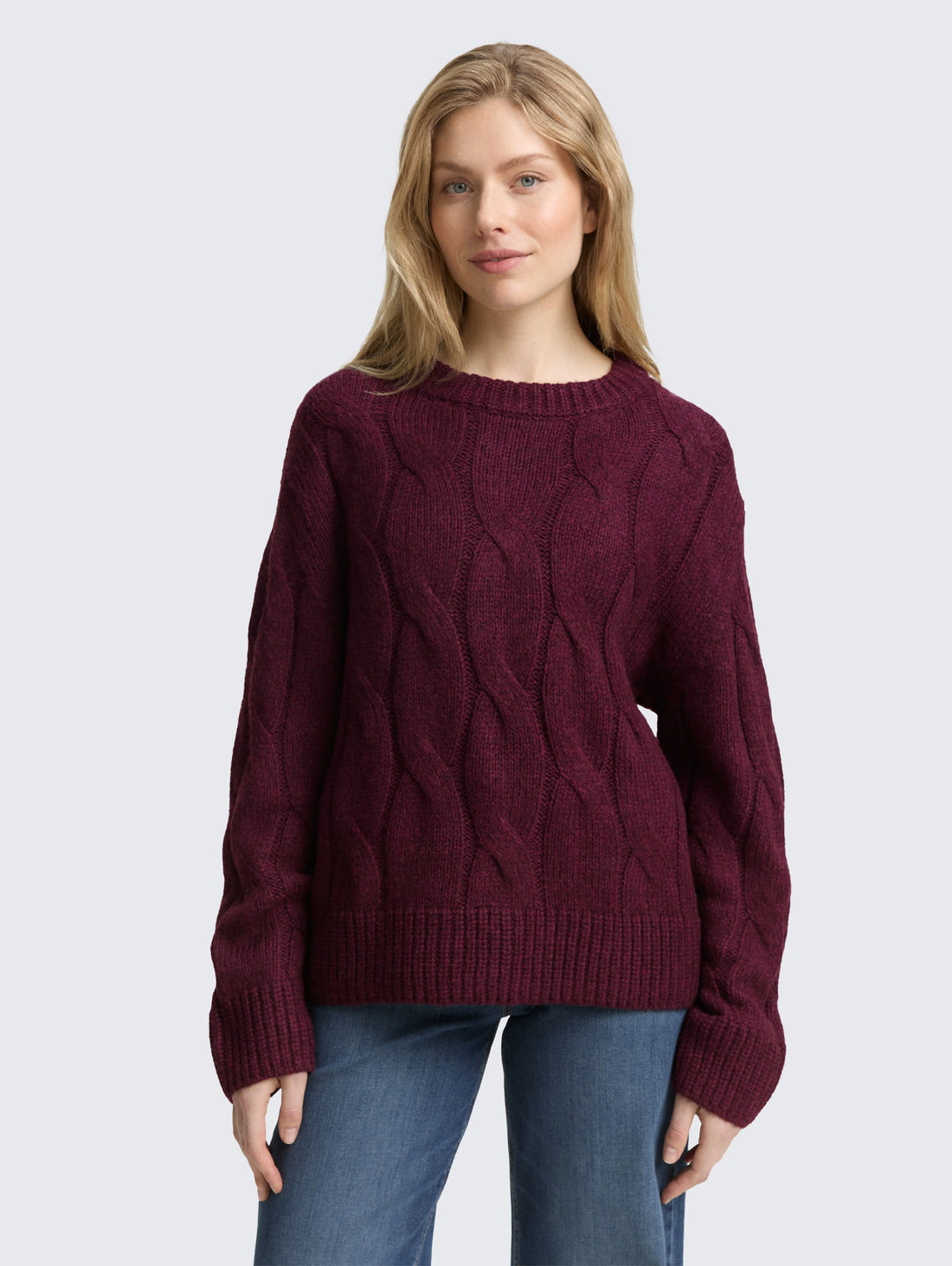 Tom Tailor_0_Loose Fit Knitted Jumper with Cable Pattern_1047709_10525_02