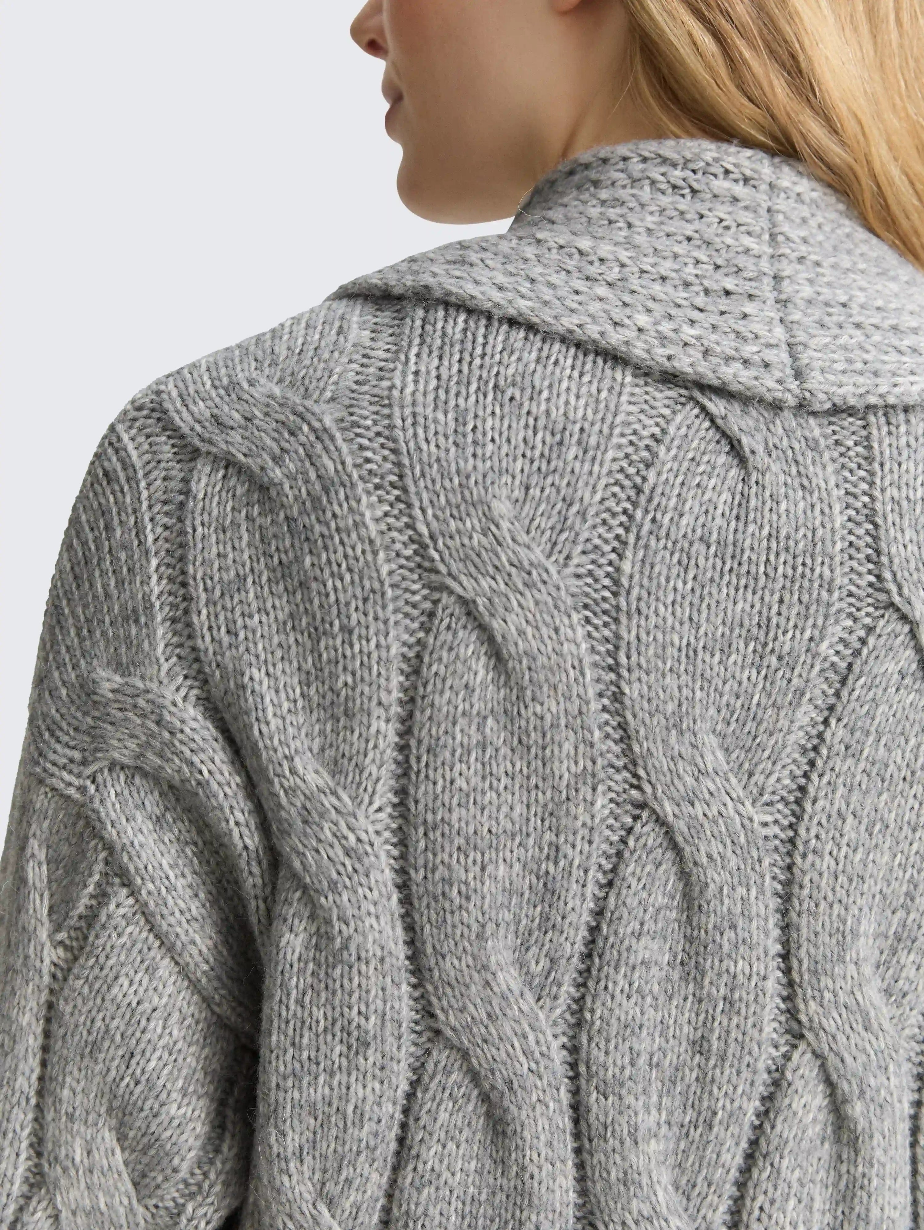 Tom Tailor_0_Loose Fit Cardigan with Cable Knit Pattern_1047710_21373_05