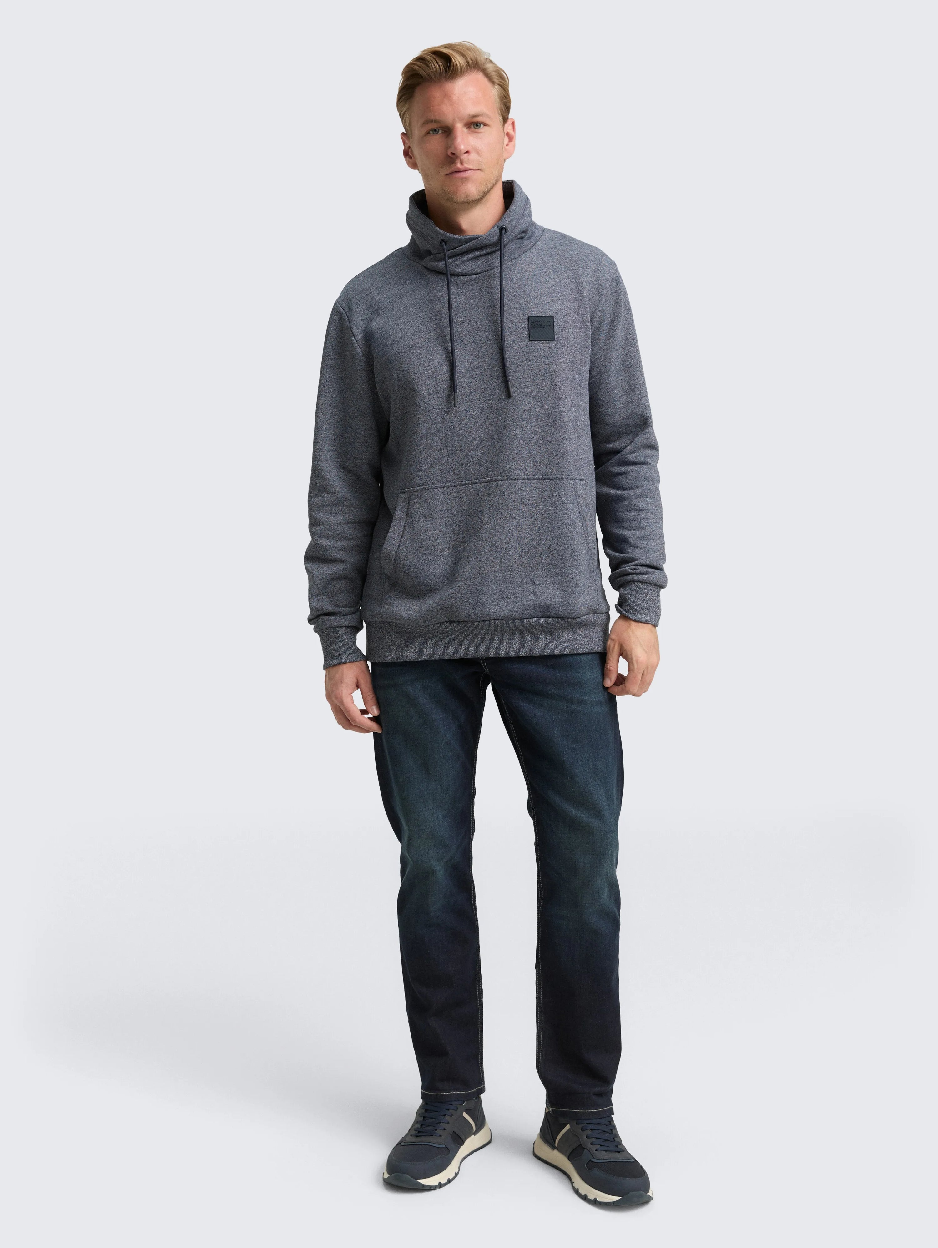 Tom Tailor_0_Snood Sweatshirt in a Melange Look_1047805_19932_01